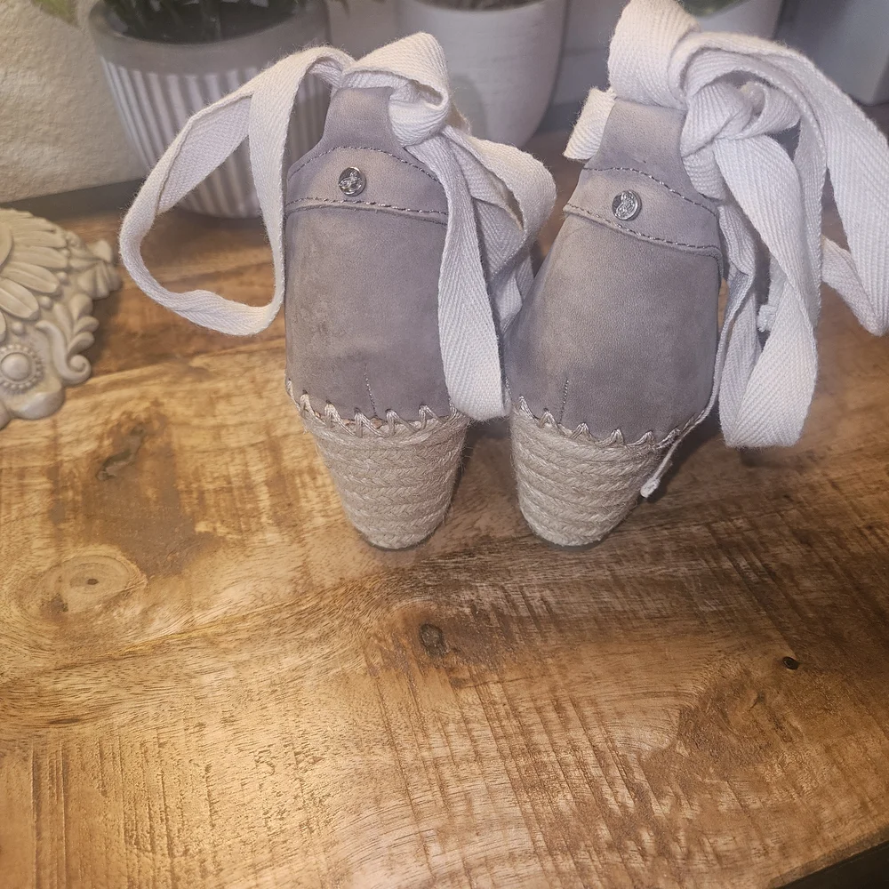 Sam Edelman Taupe Suede Lace-Up Espadrilles - Picture 3 of 4